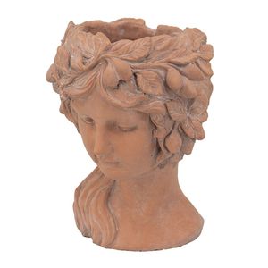 8x9x11.5 marrone testa busto fioriera stile greco in cemento ornamento da giardino per interni ed esterni decorazioni per la casa - Product Image 4
