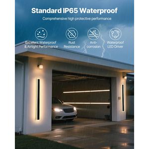 Moderne Buitenkant 2-Pack 39.4 Inch Buitenwandlampen 3000K Warm Wit Ip65 Waterdicht Anti-Roest 39th Street Schans Verlichtingsarmaturen - Product Image 4