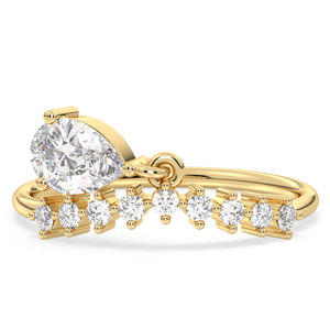 Bagues de fiançailles REYES au design élégant en or massif 14 carats avec moissanite certifiée GRA pour femmes, bijoux de luxe pour mariage et anniversaire - Product Image 1