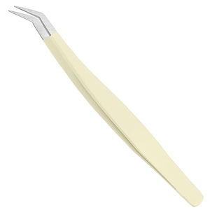 Pinzas para Pestañas de 90 Grados con Logotipo Personalizado al por Mayor, Juego de Pinzas de Acero Inoxidable con Punta de Fibra para Extensiones de Pestañas Postizas - Product Image 5