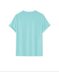 Men's Light Blue Solid Color Short Sleeve O-Neck T-Shirt Regular Fit Casual Knitted Style - Product Image 3