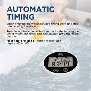 Thermomètre numérique flottant 2-en-1 et minuteur de compte à rebours, étanche IP68, capteur de température haute précision pour bains à remous - Product Image 4