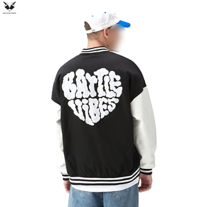 Blousons universitaires pour hommes, noir et blanc, 2026, service OEM ODM, qualité supérieure, dernier style, bon fournisseur avec impression de logo personnalisé, vêtements pour adultes - Product Image 2
