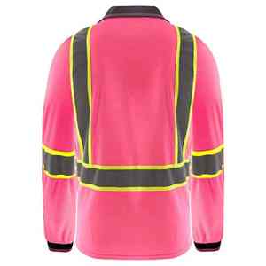 Camiseta Polo de Trabajo de Seguridad Reflectante de Alta Visibilidad, 100% Algodón Transpirable, con Logotipo Personalizado OEM - Product Image 2