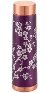 Eye Catching <b>Flower</b> <b>Sticker</b> design Pure Copper Metal Water Bottles Keeps Water Fresh - Product Image 4