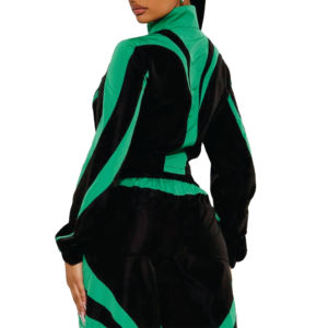 Ensemble de survêtement tendance personnalisé avec panneaux contrastants, veste coupe-vent courte et pantalon de jogging, style streetwear, marque privée, imperméable - Product Image 5