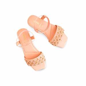 <b>Girls</b> Pink <b>Heeled</b> Casual Sandal KD9876 - Product Image 1