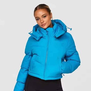 Light Blue Hooded <b>Quilted</b> Sheep Skin Finished Men Winter Zipper Closure Solid Color Regular Fit <b>Thick</b> Puffer Outerwear - Product Image 2