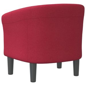 Fauteuil rond moderne à une place en pin rouge bordeaux pour salon - Product Image 5