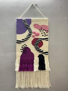 Abstract Hand Knotted Wool Wall Hanging Handmade Woven Macrame Tapestry Bohemian Home Decor Wall Hanging -20 - Product Image 2