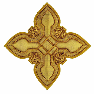 Broderie 3D en fil métallique doré, applique croix hiéritique, badges brodés personnalisés avec tissu en toile pour chapeaux et vêtements - Product Image 5