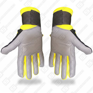 Cuir véritable de qualité supérieure, professionnel, léger, ambidextre, avec manchette longue, sur mesure, combinaison de couleurs noir, gris, jaune - Product Image 5