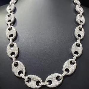 เครื่องประดับฮิปฮอปคุณภาพส่งออก ขนาด 18 มม. ความยาว 24 นิ้ว เงินแท้ 925 สำหรับผู้ชาย เพชรโมอิสซาไนต์ VVS1 สร้อยคิวบา ราคาดีที่สุด - Product Image 1