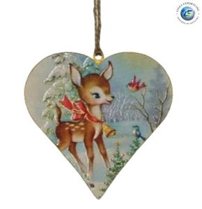 Linea Exports Inc. Adorno Colgante de Metal con Forma de Corazón para Árbol de Navidad, Diseño de Plaza de Pueblo Nevada, Artesanía Ecológica con Tamaño Personalizable - Product Image 2
