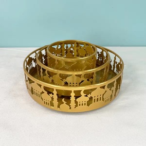 2027 Ramadan Home <b>Tabletop</b> Decorations Round Shape <b>Storage</b> Trays with Mosque Design for Dates - Product Image 2