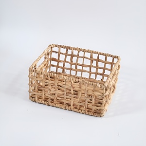 Panier à pain en jacinthe d'eau tressé à la main avec poignées découpées, paniers de cuisine à bas prix - Product Image 4