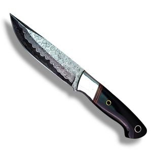 Couteaux de chasse durables faits à la main avec lame à motif Damas décoratif, manche ergonomique et tranchant incurvé pour les activités - Product Image 2