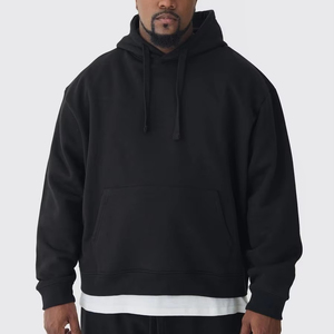 Sweat-shirts pour hommes de haute qualité, 100% coton, hiver, 350 g/m², doublure en mousse, imprimé uni, molleton non marqué, surdimensionné, streetwear - Product Image 1