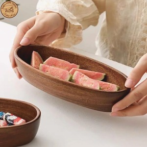 Tazón de madera artesanal para servir en la cocina del hogar, con acabado de madera natural duradero, perfecto para servir frutas frescas y ensaladas. - Product Image 3