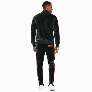 Ensembles de survêtements personnalisés OEM en velours respirant à séchage rapide, imprimés style urbain, avec bandes latérales pour hommes, collection 2026 - Product Image 2
