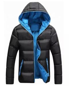 Blouson d'hiver pour homme de haute qualité, col montant uni, rembourrage en polyester chaud, coupe-vent, doublure en laine, réversible - Product Image 5