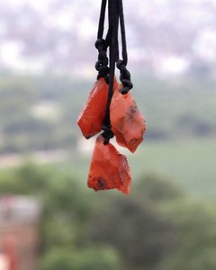 Raw Carnelian Crystal <b>Necklace</b> Adjustable Cord Unisex <b>Boho</b> Healing Stone Energy Protection Gemstone Jewelry Gift - Product Image 4