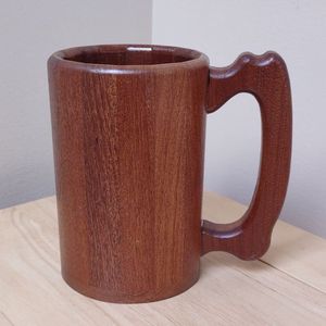 Mug en bois de qualité supérieure, fait main, en bois massif, finition naturelle, style rustique, vaisselle écologique pour la cuisine - Product Image 3