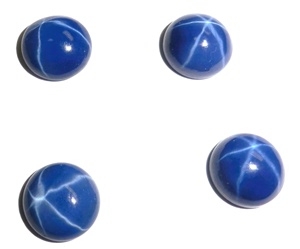 Zafiro Azul Estrella Redondo de 9x9 mm, 4 Quilates, Creado en Laboratorio, Cabujón Pulido con Efecto de Estrella de 6 Puntas, 5 mm de Altura, para Joyería - Product Image 3