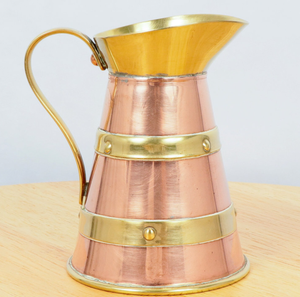 Carafe en cuivre de qualité supérieure pour le stockage de l'eau potable avec couvercle anti-fuite, idéale pour la maison, la cuisine et les restaurants. - Product Image 1