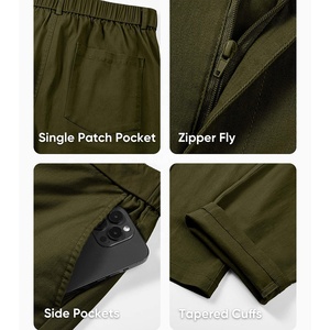 Pantalones chinos de invierno de estilo deportivo informal a la moda para hombre, pantalones ligeros de secado rápido de algodón y poliéster, lona transpirable para correr - Product Image 6