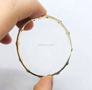 Flush Set <b>Moissanite</b> <b>Bangle</b> Sterling Silver Plated Round Brilliant Cut Daily Wear <b>Bangle</b> for Party & Gift Special Occasions - Product Image 2