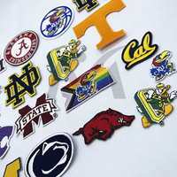 Parches Bordados en 3D Termoadhesivos con Logotipos y Mascotas Universitarias para Gorras, Colores Personalizados, Material de Tela y PU, Regalos