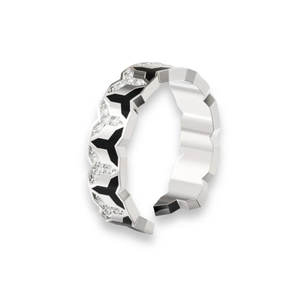 Bague unisexe en argent sterling, cloutée et émaillée, style motard moderne et minimaliste, pour usage quotidien - Product Image 3