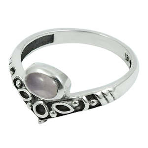 Anillo de Cuarzo Rosa de Diseño Clásico, Hecho a Mano, Estilo Minimalista, Joyería Bohemia, Sello de Plata de Ley 925 - Product Image 1