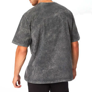 Price Acid Wash Printed 100% Cotton Summer T-shirt Men's Oversized Vintage Unisex Formal Solid Pattern Customized - Product Image 4
