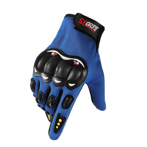 Gants de course à doigts entiers noirs en PU avec paume antidérapante et fermeture auto-agrippante pour motocross homme en extérieur - Product Image 3