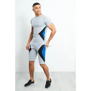 High Quality Breathable 100% Cotton Mens Short Sleeve Summer Tracksuit Digital Print Two Color <b>Twin</b> <b>Set</b> Casual Outdoor - Product Image 4