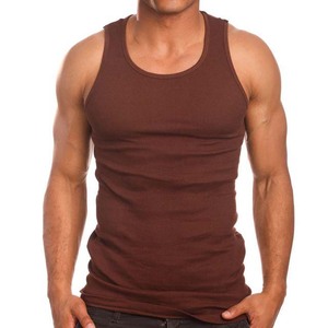 Men's <b>Navy</b> Blue Ribbed Tank <b>Top</b> O-Neck Casual Woven 100% Polyester Solid Color Sleeveless Vest Eco-Friendly Breathable Quick Dry - Product Image 6
