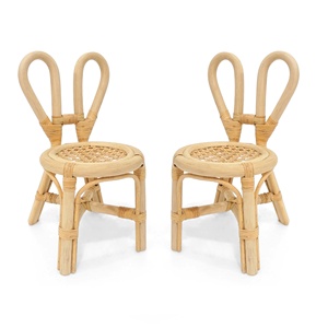 Accesorios para muñecas, sillas de juguete hechas a mano, juego de sillas de ratán para niños, muebles para casa de muñecas - Product Image 2