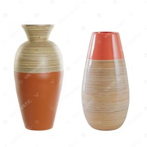 Colección actualizada Vietrustic: Florero de bambú hilado con diseño floral colorido para decoración de sala de estar, florero para plantas - Product Image 5
