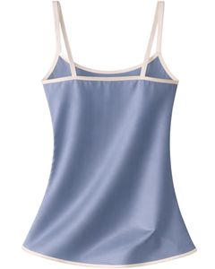 Ensemble pyjama personnalisé en satin bleu poussière avec short et caraco pour femme, vêtements de nuit doux en soie, ensemble deux pièces d'été avec nœud - Product Image 5