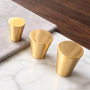 Bouton de meuble rond en laiton, poignée minimaliste pour tiroir, rangement, porte de placard, décoration, quincaillerie métallique durable - Product Image 6