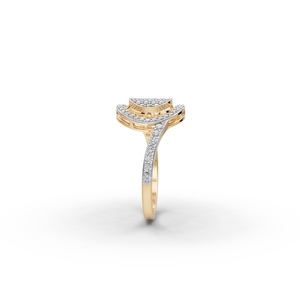 Lab-Grown Diamond <b>Ring</b> with Pave <b>Circle</b> Halo Elegant Gemstone Jewelry - Product Image 3