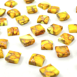 Cabujón cuadrado de cobre y turquesa Honey Dahlia, piedra preciosa suelta para la fabricación de joyas - Product Image 5