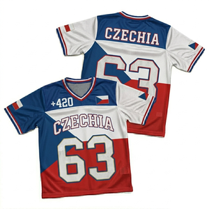 Maillot de baseball unisexe Rw Intl Czechia, col en V, manches courtes, maille respirante, 100 grammes de polyester, respirant, adulte, toutes saisons - Product Image 1
