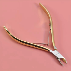 Cortacutículas Profesional de Acero Inoxidable, 3 Piezas, Alta Calidad, Color Beige, Tijeras para Remover Cutículas, Dorado, Resistente - Product Image 6