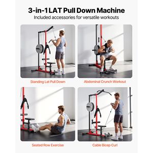 LAT Pull <b>Machine</b> 3 1 <b>Row</b> Home Gym Cable <b>Machine</b> 4 Level Adjustable Foam PC Material 3 Level Adjustable Seat for Arm Exercise - Product Image 2