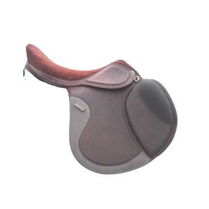 Selle d'Équitation Anglaise en Cuir Marron Premium avec Siège en Suédine Rembourrage Doux Confortable et Durable FAB International - Product Image 2