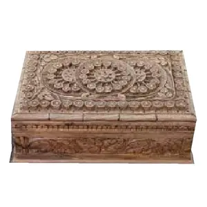 Wholesale Carving Hinged Luxury Fancy Ring Jewelry Packaging Jewelry Storage Wooden Box