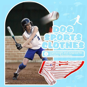 Sleeveless Baseball Style Dog <b>Shirt</b> Comfortable <b>Polyester</b> Pet Apparel with Breathable Stretchy Fabric Fit Small Medium Large - Product Image 3